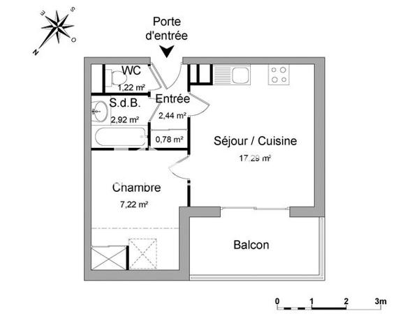 Location Studio 31.87 m² - BAT G - 88 IMPASSE DES GENTIANES Gex 01170
