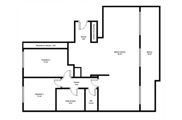 Appartement 3 pièces - 87 m² Exclusivité efficity