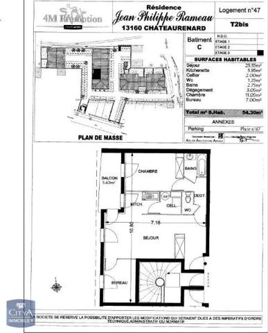 Appartement à louer 3 pièces 54.3m² Châteaurenard (13160)