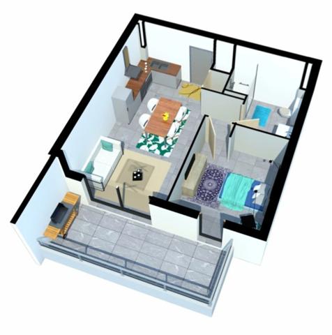 Dpt Corse (20), à vendre Sainte Lucie de PORTO VECCHIO appartement T2 de 42,96 m² - terrasse de13,38