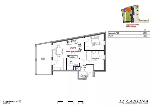 Vente Appartement 3 pièces 63 m2 à Morestel