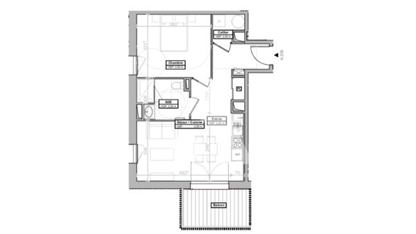 Appartement 2 pièces 45.84 m2