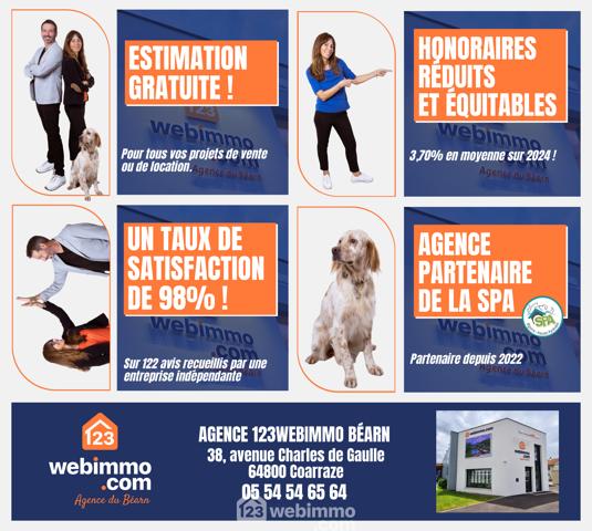 Terrain constructible 1600 m² à Nay 64800