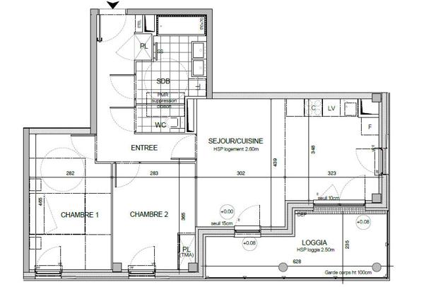 Appartement Nantes 3 pièce(s) 63.53 m2