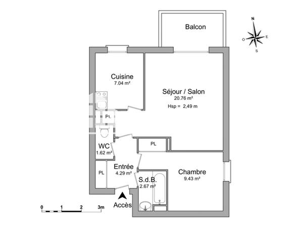 Location Appartement 2 pièces 45.81 m² - AVENUE DE PARIS Cavignac 33620