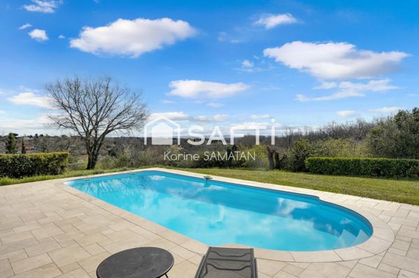 Pechbonnieu – Propriété rare de 270 m² avec grange aménagée, sur 12 000 m² de terrain, vue exceptionnelle sur les Pyrénées, sans vis-à-vis