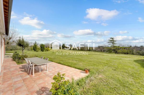 Pechbonnieu – Propriété rare de 270 m² avec grange aménagée, sur 12 000 m² de terrain, vue exceptionnelle sur les Pyrénées, sans vis-à-vis