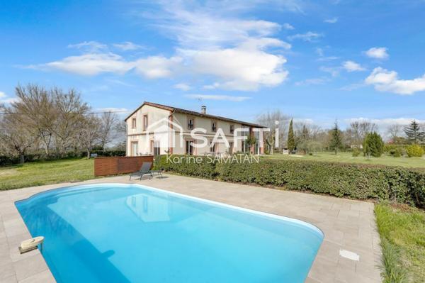 Pechbonnieu – Propriété rare de 270 m² avec grange aménagée, sur 12 000 m² de terrain, vue exceptionnelle sur les Pyrénées, sans vis-à-vis