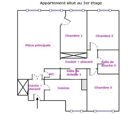 Appartement T4 – Angers – Hyper Centre / Foch – 87 m2