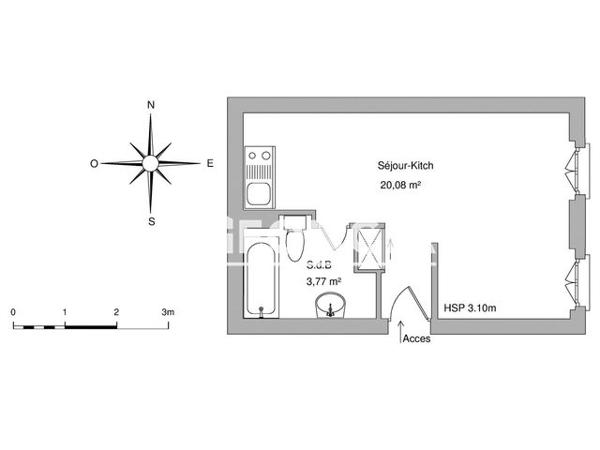Location Studio 23.85 m² - 18 RUE PUITS DU SAUMON Agen 47000