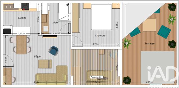 Appartement à vendre 2 pièces 56 m² Saint-Denis