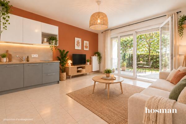 Appartement 2 pièces climatisé de 39,26 m² avec jardin privatif et garage - Vénissieux centre - Proche transports et des commerces