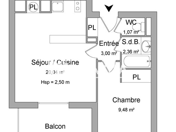 Location Appartement 2 pièces 35.95 m² - 2 ET 4 CHEMIN DU VIEUX CANAL Carcassonne 11000