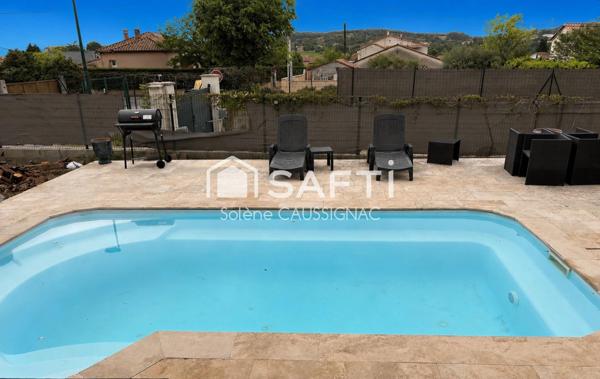 Maison St Privat des vieux, 3 chambres, garage, piscine