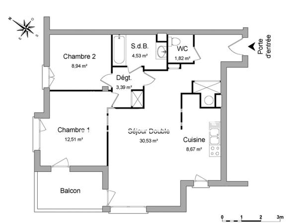 Location Appartement 3 pièces 70.39 m² - ZAC DU LARRY Olivet 45160