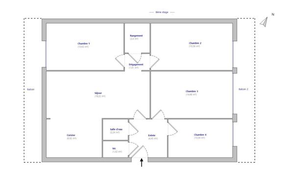 T5 - Vue exceptionnelle - 4 chambres - Margnolles - Deux balcons
