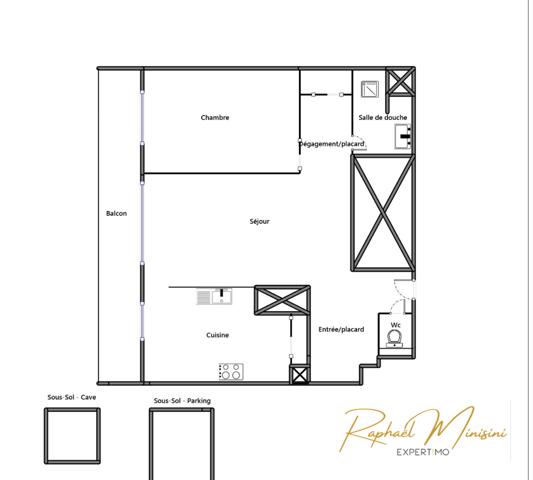 Versailles (78000) T2 44,12 m² – Exposition Ouest, très lumineux – Balcon 11 m² – Ascenseur