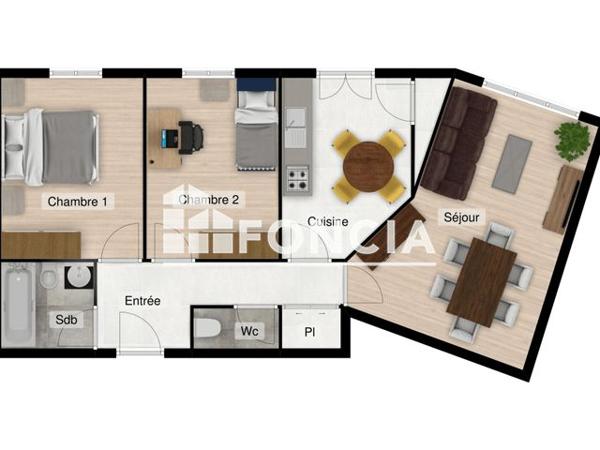 Location Appartement 3 pièces 69.3 m² - 44 RUE DE TURENNE Grenoble 38000