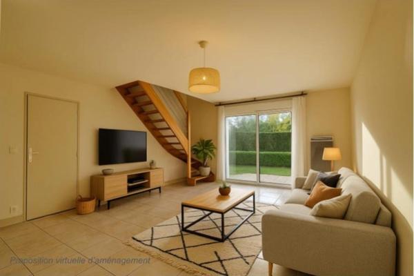 Maison de 80 m², 4 pièces dont 3 chambres, garage et jardin sur terrain de 418 m².