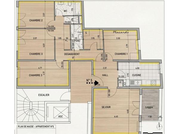 Appartement T5 - 4 chambres - Stationneemnt exté