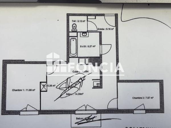 À vendre Appartement 3 pièces 57.8 m² - Dreuil-lès-amiens 80470