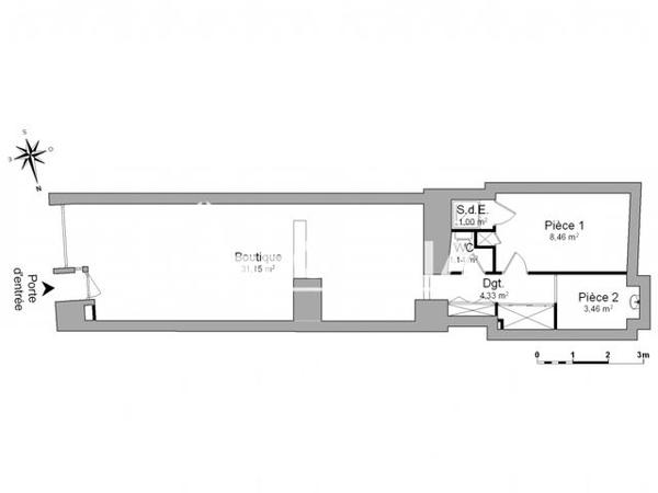 Location Local commercial 1 pièce 49.5 m² - 23 RUE DE LA REPUBLIQUE Beziers 34500