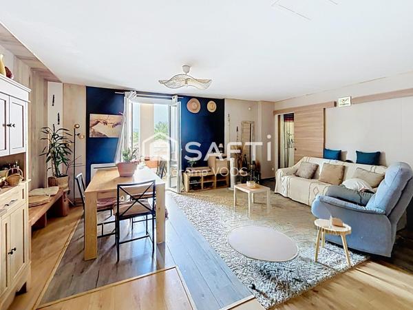 Appartement rénové de 50 m² avec terrasse, piscine, garage et stationnement - Aiglun
