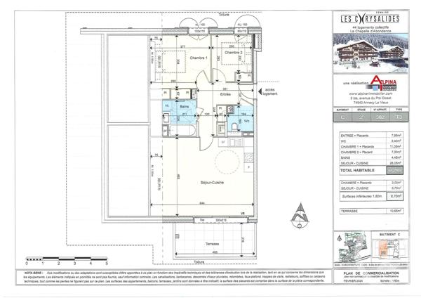 Appartement T3 à vendre  3 pièces - 61,20 m2 LA CHAPELLE D ABONDANCE - 74