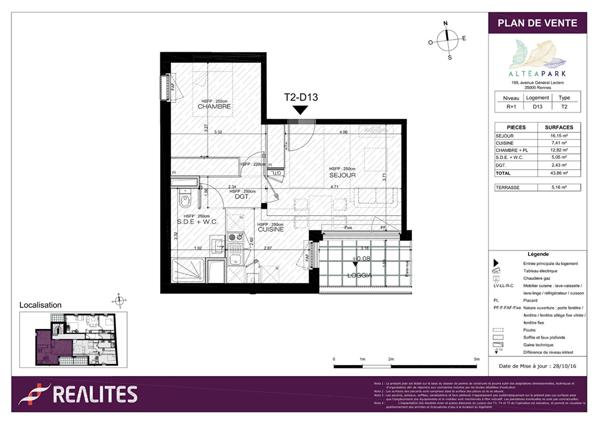 T2 Dans résidence de 2019 RENNES Secteur avenue Général Leclerc,  
Rennes 35700
