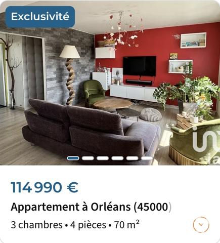 Appartement à vendre 2 pièces 54 m² Saint-Jean-de-la-Ruelle