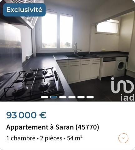 Appartement à vendre 2 pièces 54 m² Saint-Jean-de-la-Ruelle