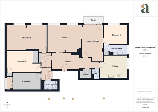 Grand T5 familial de 137 m² en vente à Saint-Herblain/Quartier Tillay (44800)