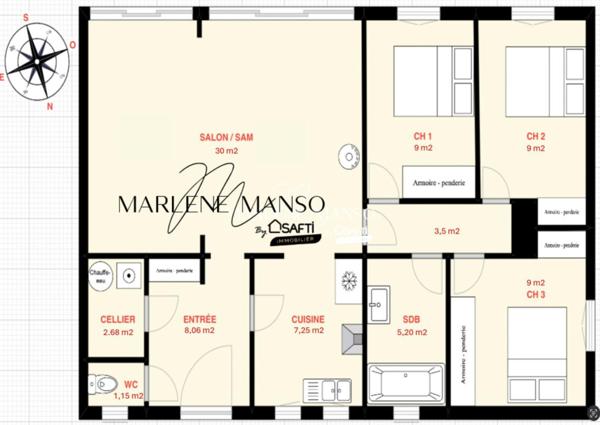 proche tram maison + garage + piscine