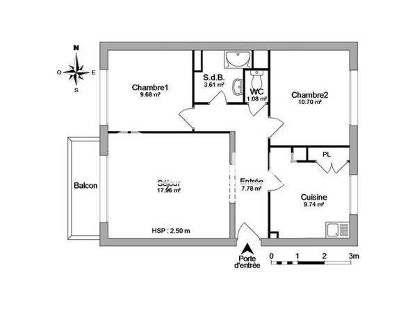 Location Appartement 3 pièces 60.55 m² - 31 ALLEE DE L'EPERVIERE Valence 26000