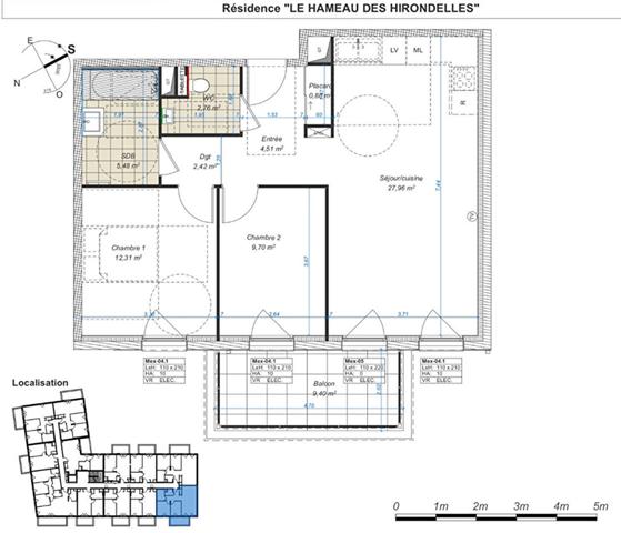 T3 flambant neuf avec sa terrasse de 10m² + 2 parkings extérieurs