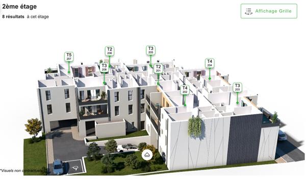 Appartement 3 p 2 chambres avec Loggia - NEUF - livrable