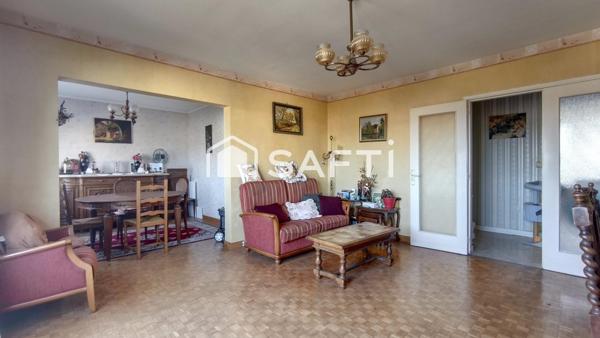 Appartement 4 pièces, 3 chambres, une cave,un box