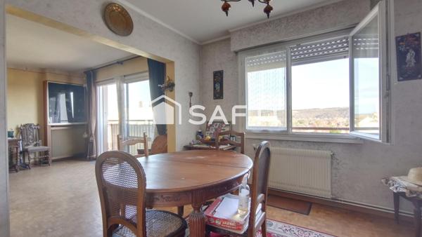 Appartement 4 pièces, 3 chambres, une cave,un box