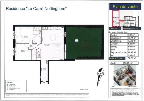 appartement à vendre  3 pièces - 74,75 m2 CALAIS - 62