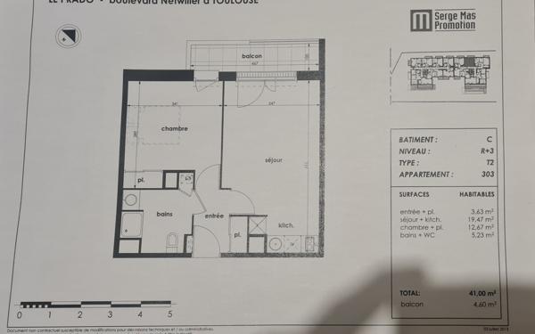 Appartement à vendre    2 pièces • 41 m2 Toulouse