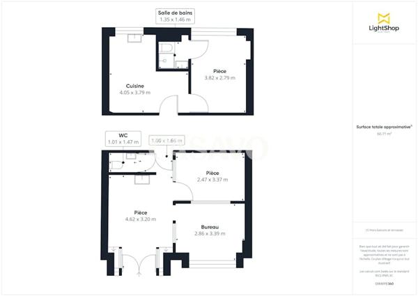 Vente Appartement 3 pièces de 60m² - 93200 Saint-Denis