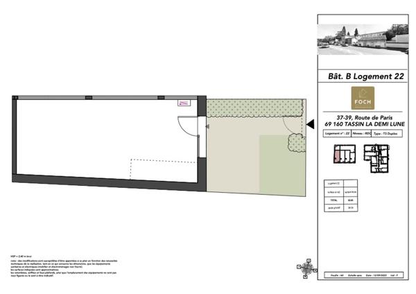 Villa Astra – Tassin-la-Demi-Lune. Appartement en plateau brut à aménager de 62,36 m² avec 29,09 m² d’extérieur exposé Sud