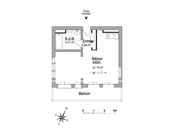 Location Studio 28.51 m² - 31 RUE DU GENERAL METMAN Metz 57070