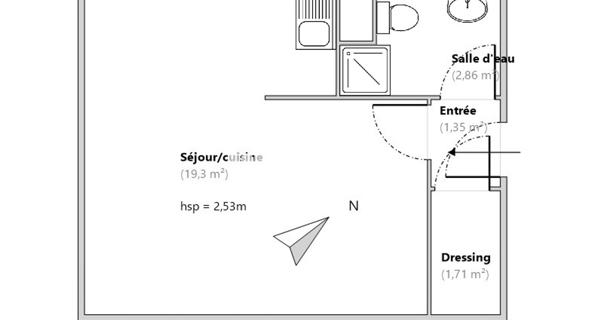 Location Studio 25.22 m² - Limoges 87000