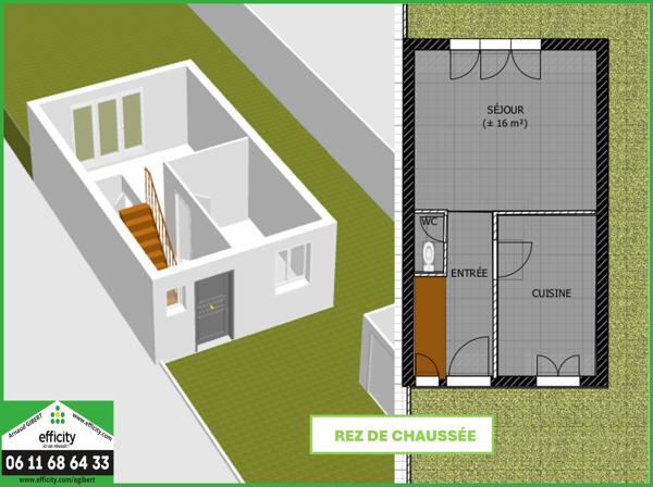 Maison
         3 pièces
        - 54 m² 270 000 € *