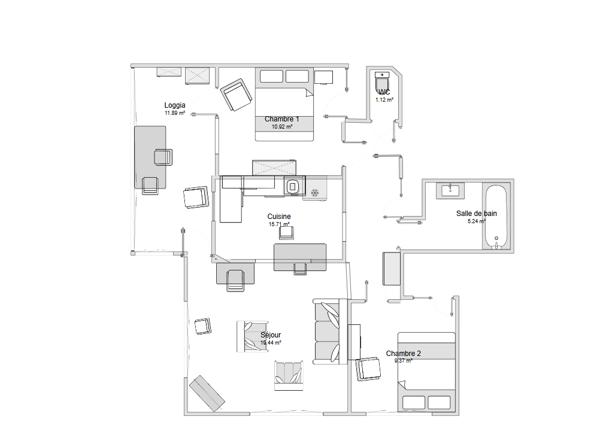 Appartement Montpellier  3 pièce(s) 