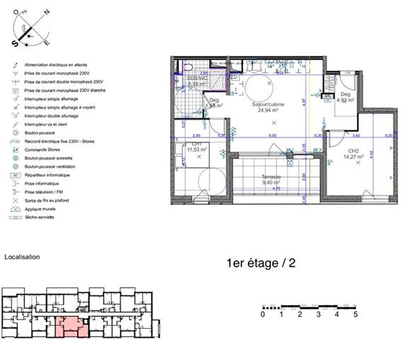T3 avec sa terrasse de 10m² + 2 parkings/box en souterrain