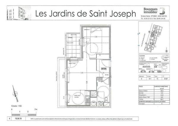 Appartement 2 pièces                                        - 44300 Nantes - Saint-Joseph-Erdre Réf : 11915