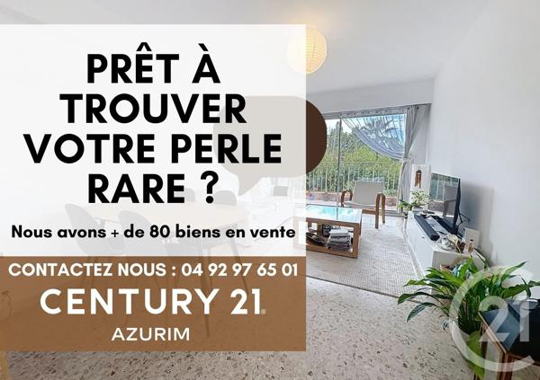 Appartement F3 à vendre  3 pièces - 65,38 m 2   MANDELIEU LA NAPOULE  - 06
