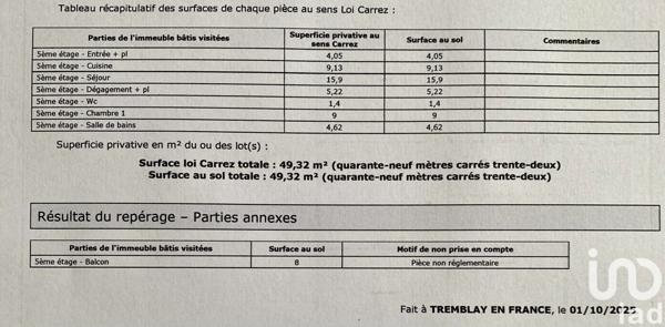 Appartement à vendre 2 pièces 50 m² Tremblay-en-France